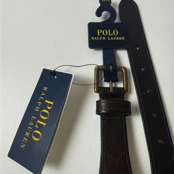 Polo Ralph Lauren Striped Stretch Belt Leather NWT - Picture 2 of 10